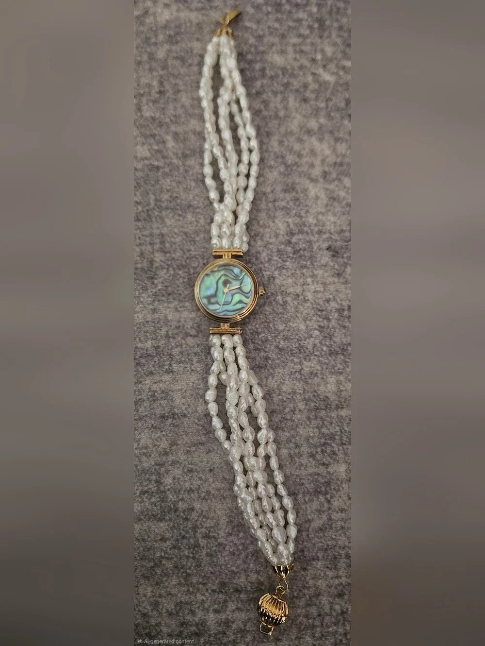World Pacific - Abalone Dial Pearl Multi-Strand Watch - Gold Tone
